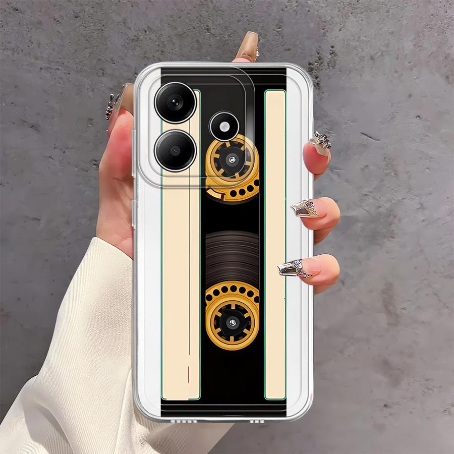 

Чехол для Xiaomi Redmi Note 14 Pro Plus Note 13 13C 11 11S 10S A4 12 12S 14C 9 10 Мягкая накладка на телефон Модный ретро Кассетная лента Redmi A4