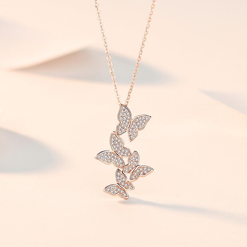 

Танциз S925 стерлингового серебра Роскошное индивидуальное ожерелье с подвеской женское классическое ожерелье прилива розового золота