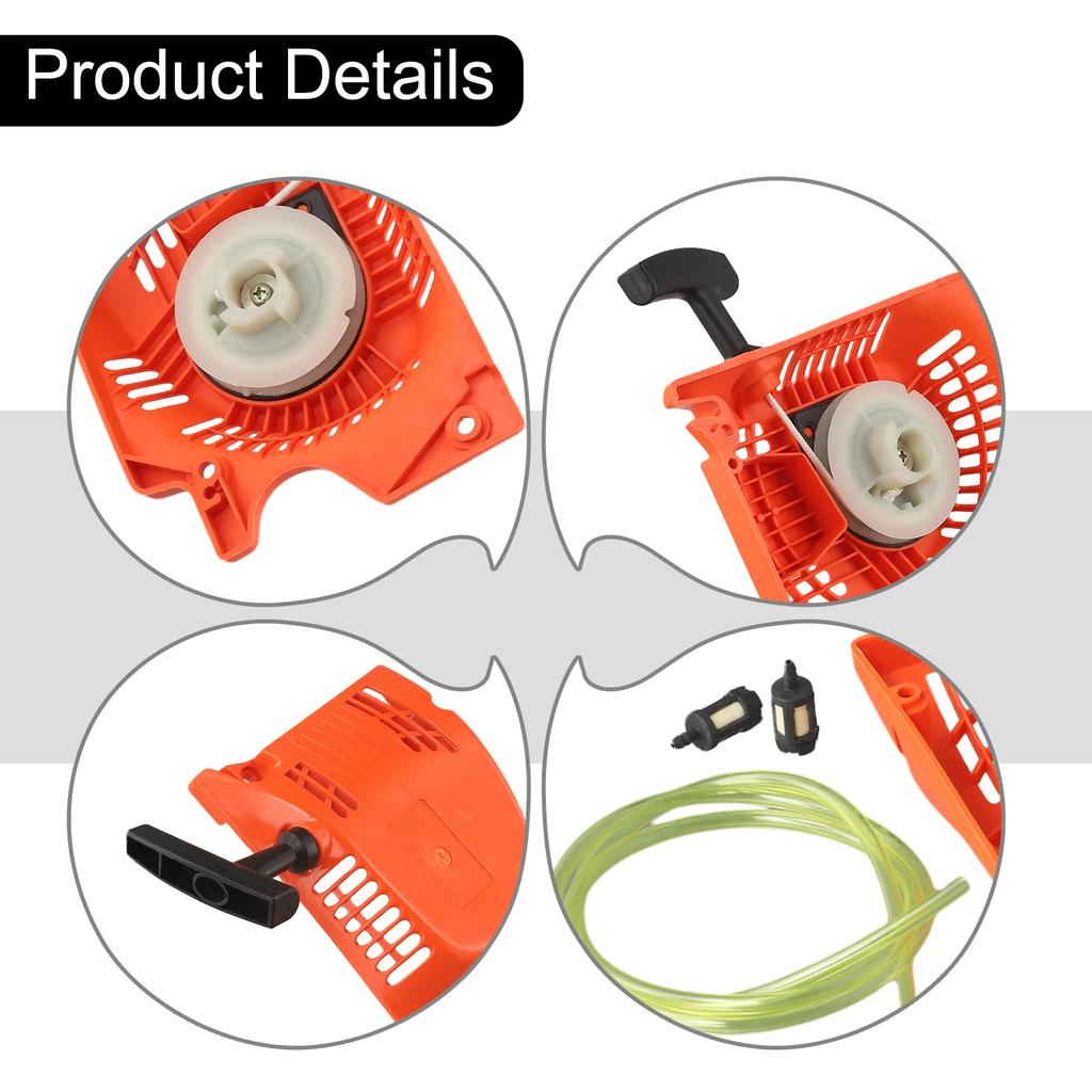 Starter for 245 Chainsaw Compatible with CS6150 For FXKSP155 Works for 45 52cc Models Comes with Filters and Hose