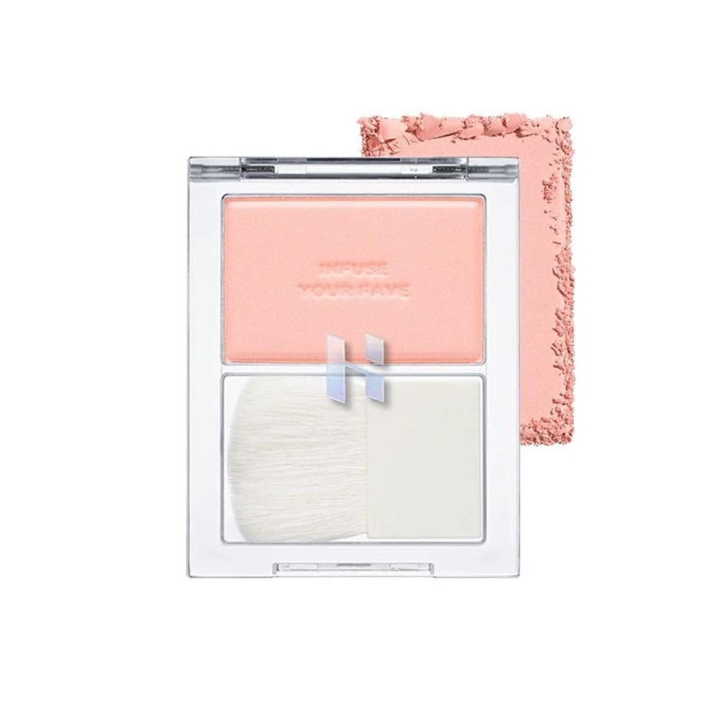 HOLIKA HOLIKA My Fave Infusing Blush Blissful mineral pore brush pink smooth skin (08 Fuzzy) - glow, powder, coverage, included, color, lustrous,