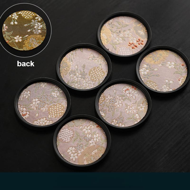 Fabric Absorbent Coaster Chinese Retro Kung Fu Gongfu Tea Holder Quick-drying Cup Tea Coasters Table Insulation Trays Teaware