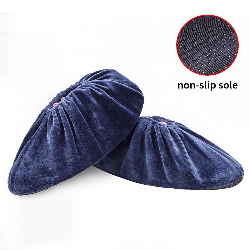 1 Pair Thicken Plush Shoe Covers Reusable Anti-slip Soles Durable Wear-resistant Foot Covers For Indoor Outdoor Shoe Covers