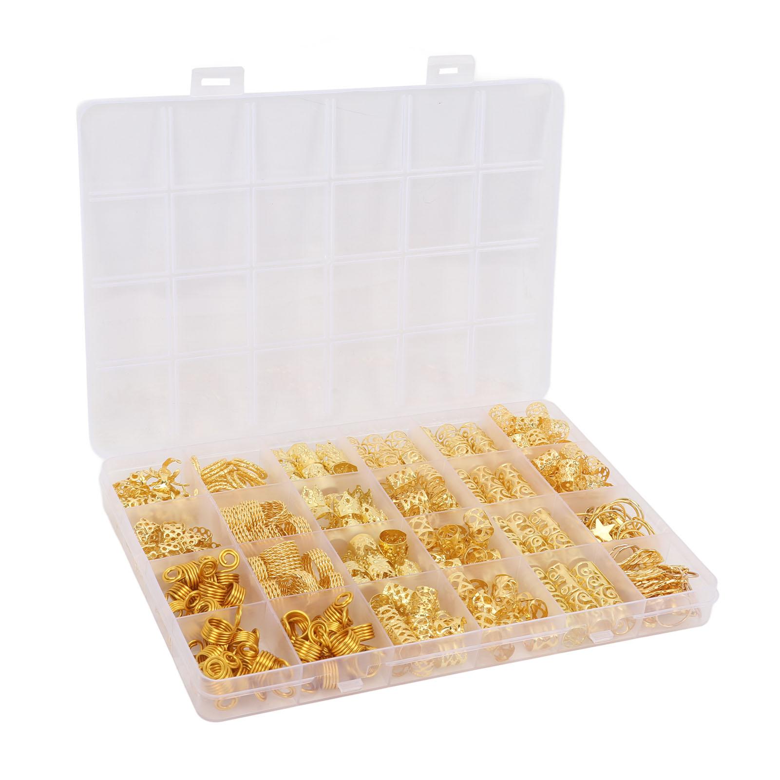 

375 шт. Дреды Ювелирные изделия Косы Металлические спирали Кольца Манжеты Металлические спирали Кольца Манжеты Подвески Волосы золотой