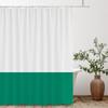 White Green 2 Various Colors Splicing Shower Curtain, Texture Fabric Bathroom Decor Waterproof Fabric Shower Curtian With Hooks