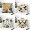 fashing bird and flower prints Pillow Case Natural Linen Double-Sided Printing Sofa Home Decor Cushion Cover