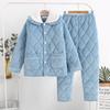 Coral Velvet Three-layer Quilted Jacket Pajamas Women's Autumn and Winter Thickened with Velvet Warm Winter Flannel Home Wear
