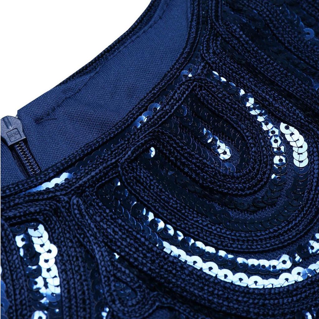 Great Gatsby Vintage Sequin Gown Elegant Cocktail Dress For Women**