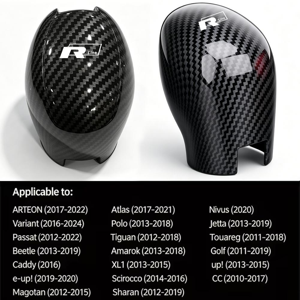 Car Carbon Fiber Gear Shift Knob Cover Scratch-Resistant Protective Case Accessories For VW Golf T‑Roc Tiguan Polo Passat MK7 6OJ7