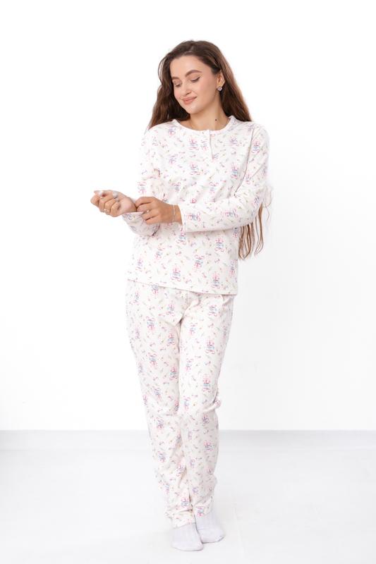 Pajama Set (women) – Soft Cotton Fleece, Long Sleeve & Pants, Demi-season 8240-024-1 HC