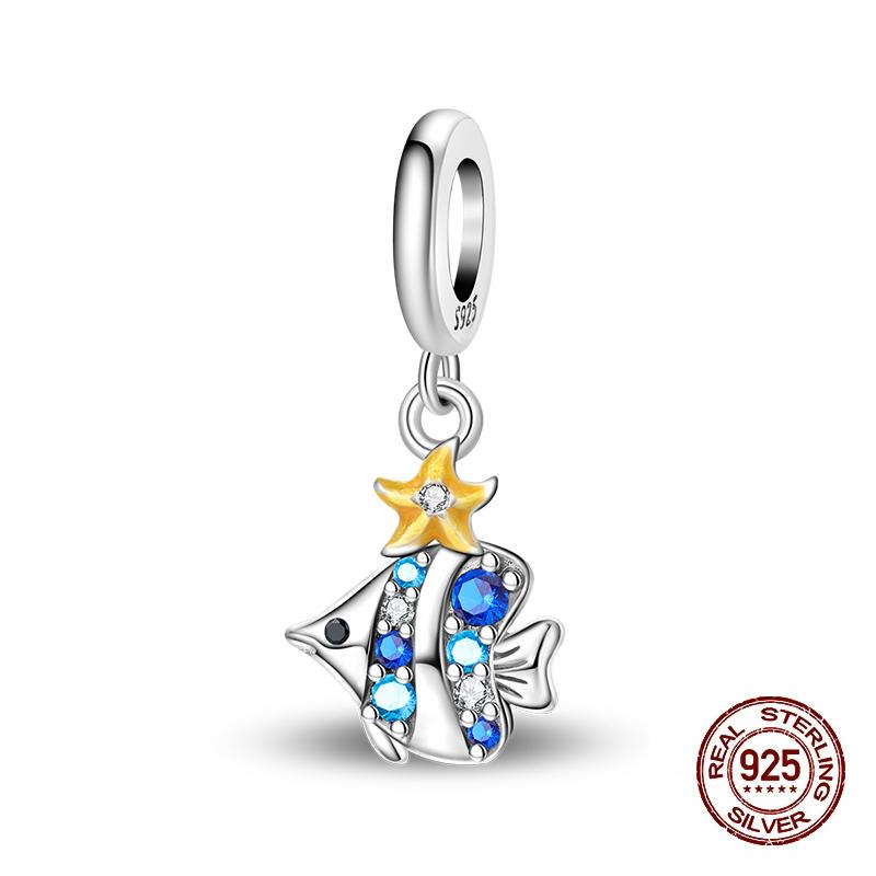 Summer Brand New Copper Metal Zircon Crab Octopus Jellyfish Turtle Shell Charm Bead Components Bead Components Compatible With Authentic Original