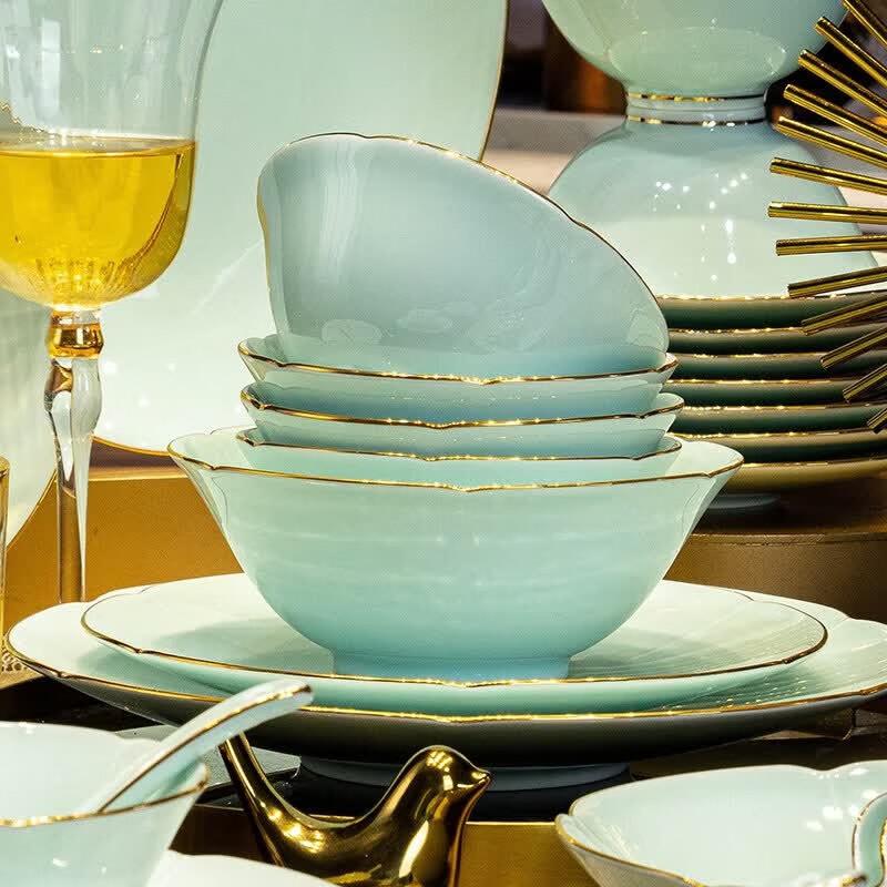 Jingdezhen European Style Gilded Ceramic Dinnerware Set