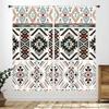 Western Cow Skull Curta,Beige Southwestern Bohemian Geometric Pattern Native Aztec Longhorn Head Cowboy Farmhouse Country