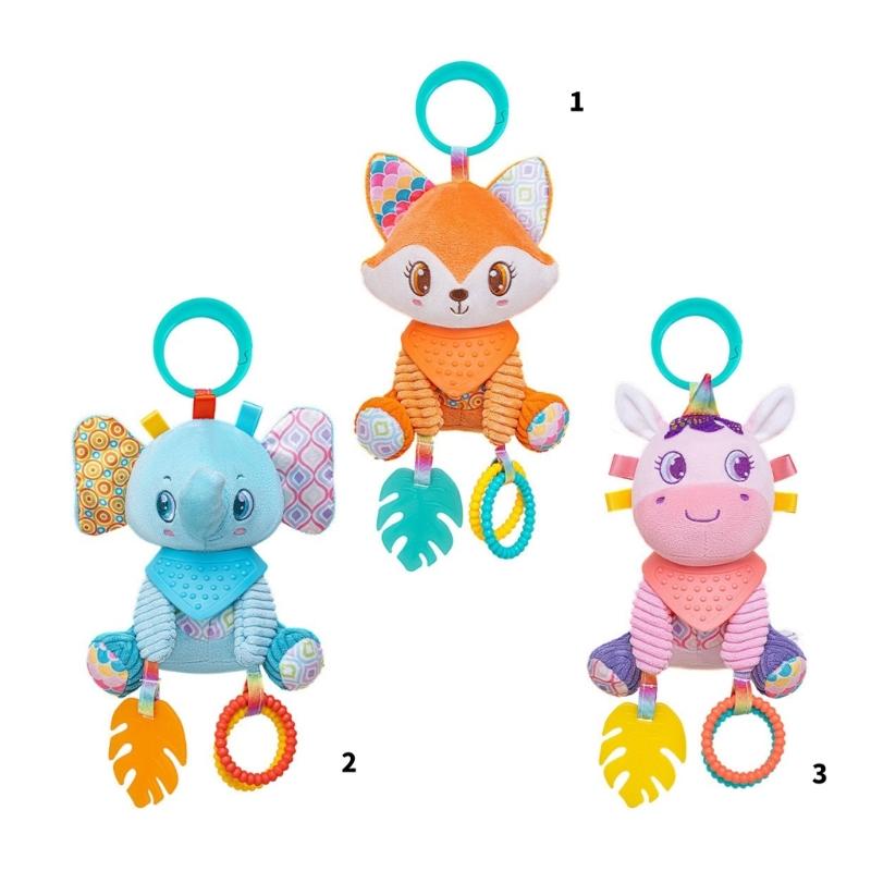Interactive Baby Bed Hanging Decoration Toy Feature Squeaky Rattle Design For Sensory Play And Cognitive Growth