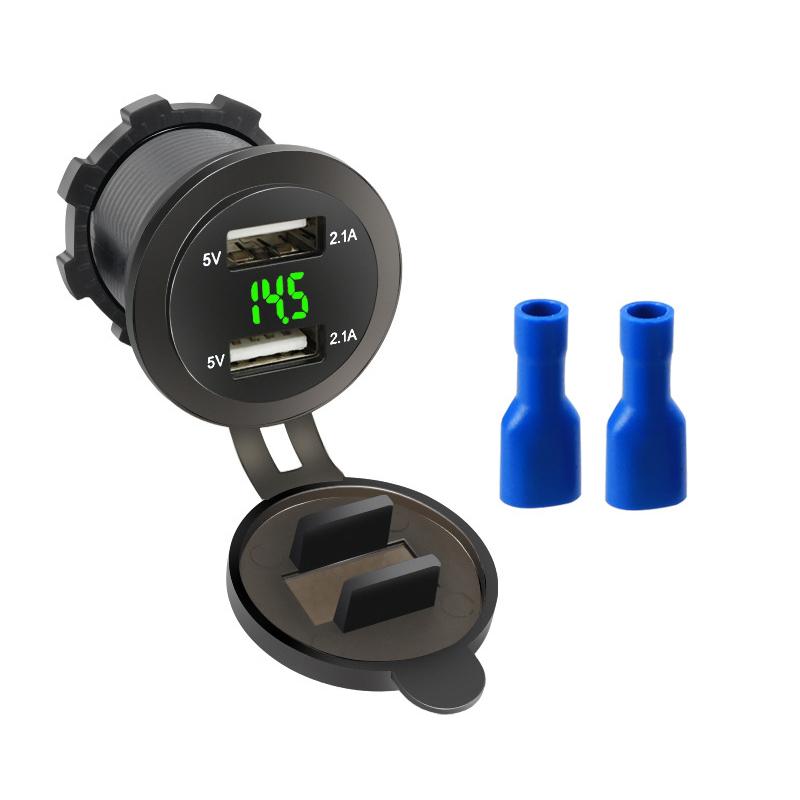 12V-24V Dual Usb4.2A Car Fast Charging Lighter Sleeve Car Fast Charger Jack Socket for Automobile Ship Aircraft Tanker Truck