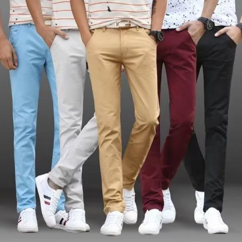 

Men s Trendy Korean Style Slim Fit Stretch Casual Pants 38 світло-сірий колір
