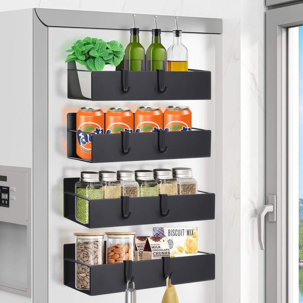 Magnetic Wall-Mounted Kitchen Storage & Spice Rack Holder