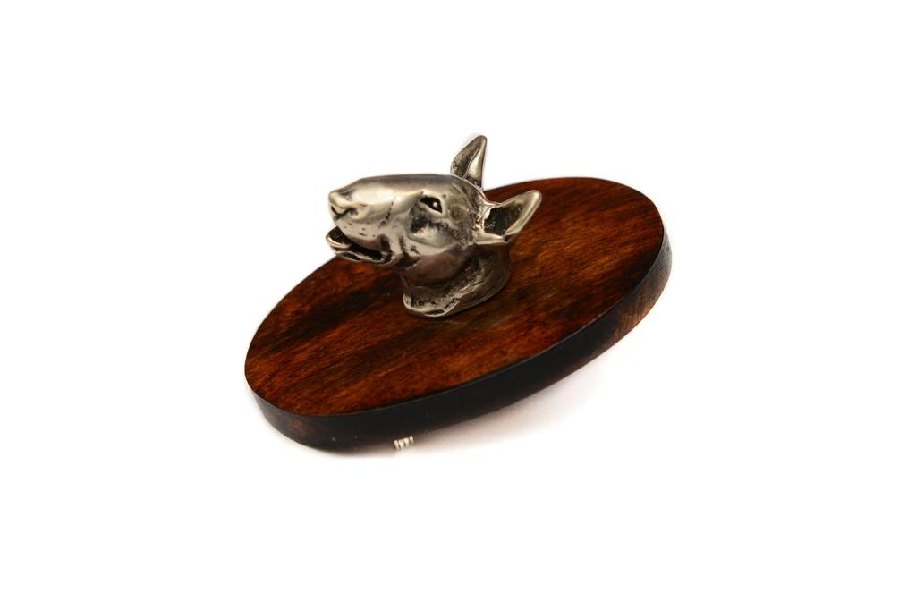 Bull Terrier 3D - Dog show brooch, starter number clip, dog pin by Art-Dog