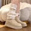 Winter New Velvet Thickened Warm Cotton Shoes Muffin Thick Bottom Heightening Boots Snow Boots Women's Shoes