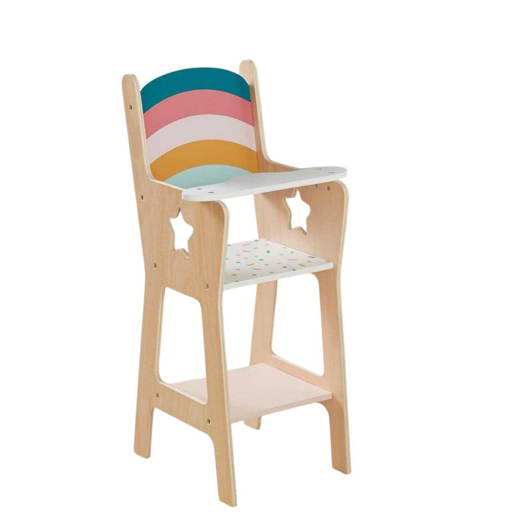 Tooky Toy Childrens/Kids Wooden Doll High Chair
