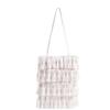 Polyester Wrinkled Tote Bag With Floral Embellishments For Daily Casual Wear