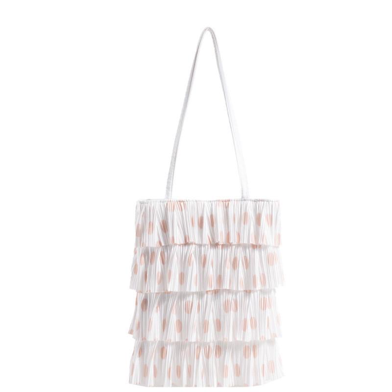 Polyester Wrinkled Tote Bag With Floral Embellishments For Daily Casual Wear