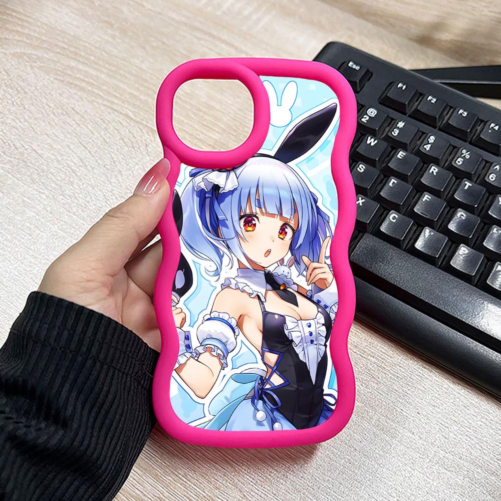 Holo Usada Pekora Wavy Edge TPU Mobile Phone Case for iPhone 17 16 15 14 13 12 11 Air Pro Max Plus Colorful Cover