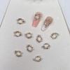 3D Christmas Rhinestone Wreath & Pearl Bow Nail Art Accessories