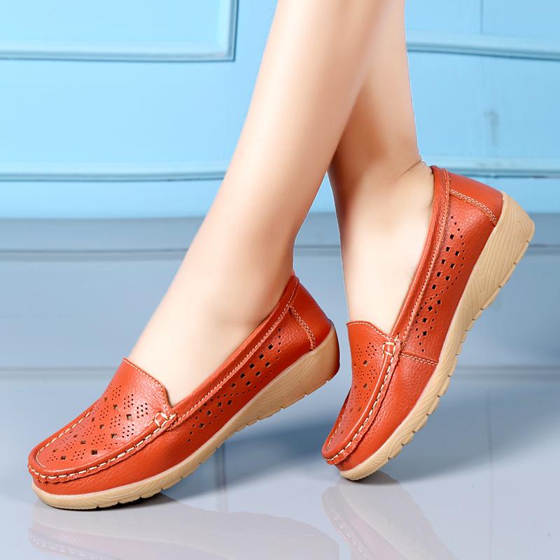 Soft-soled shoes Doudou shoes spring and autumn new mid-heel wedge heel platform hospital nurse shoes