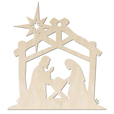 Wooden Christmas Ornaments, 10 Pieces, Decorations, Christmas Tree Ornaments, Paintable