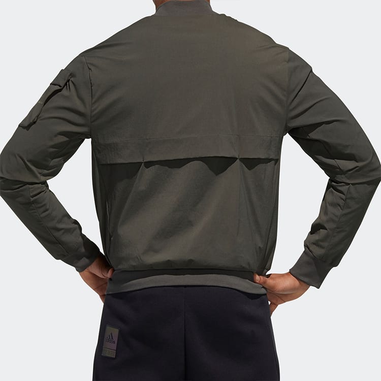 Adidas Jackets Men's Dark Brown Stand Collar Moderate Pilot GF4029