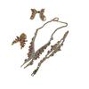 Guochao Heavy Industries Zirconium Jewelry Set, Vintage Vintage Elegant Antique Dress Necklace Bracelet Earrings