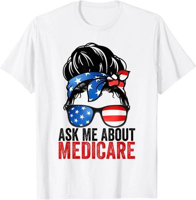 Ask Me About Medicare Shirt Insurance Agent Broker Marketing Gift Unisex T-Shirt