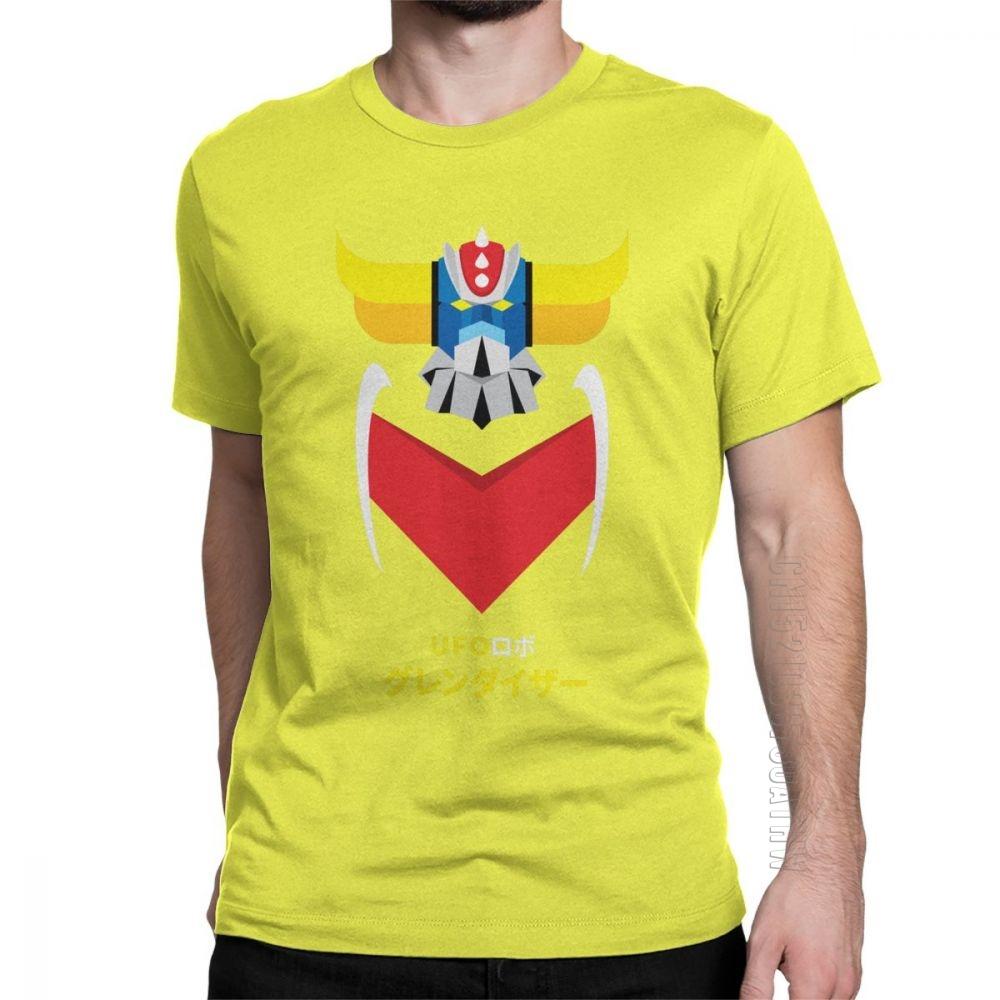 Grendizer Color And Japanese UFO Robot T Shirts For Men Designer Fun Tee Shirt O Neck Purified Cotton Clothing T Shirts