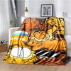 Cartoon Cute Yellow Cat G-Garfield Anime Blanket Flannel Extra Large Warm Soft Sofa Bed Bedroom Portable Blanket Bed Cover Gift