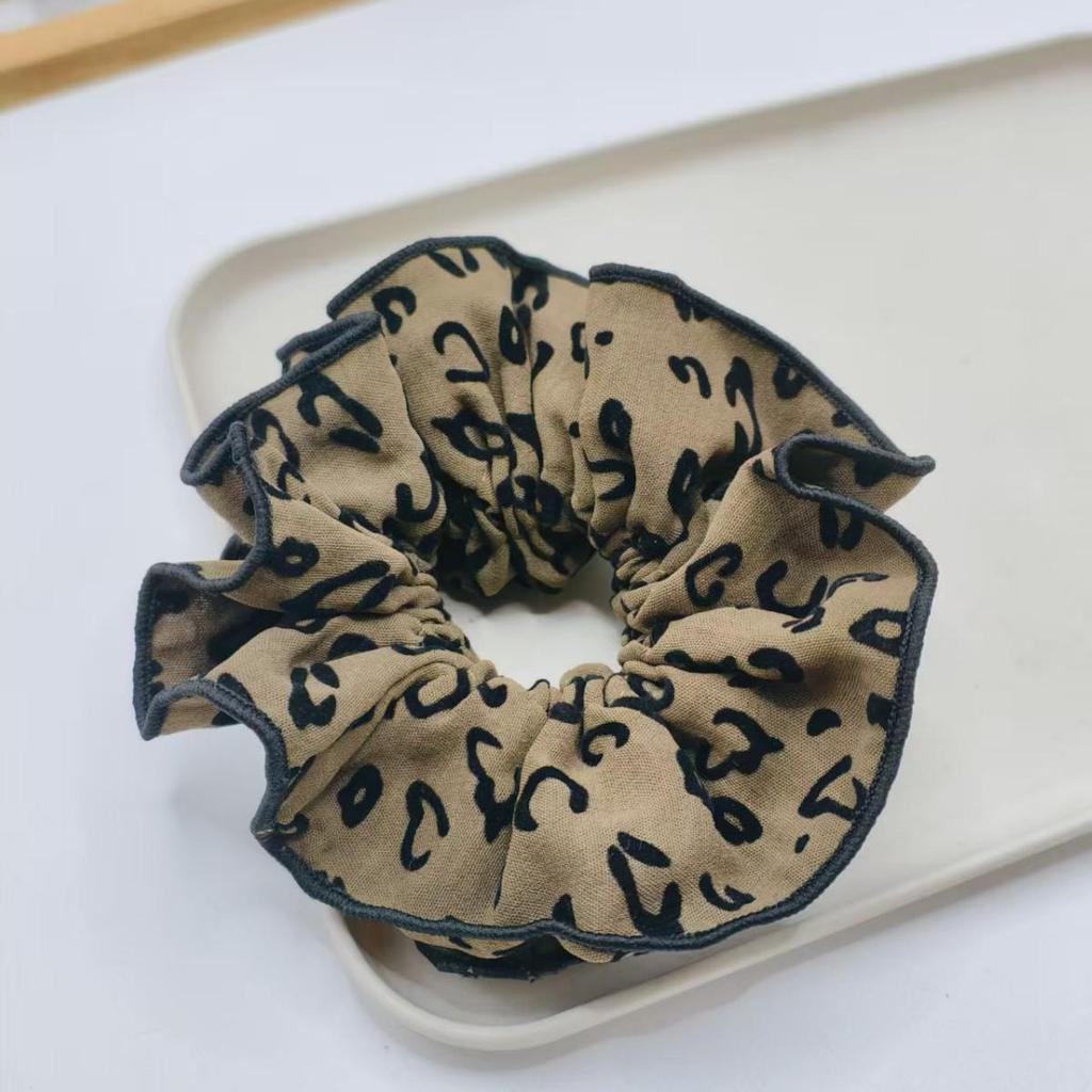 Elegant Leopard Print Double-Layer Hair Tie for Low Ponytails – High-Class Accessory