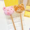 Cream Bear Cartoon Plush Massage Hammer Embroidery Design Suitable Kids For