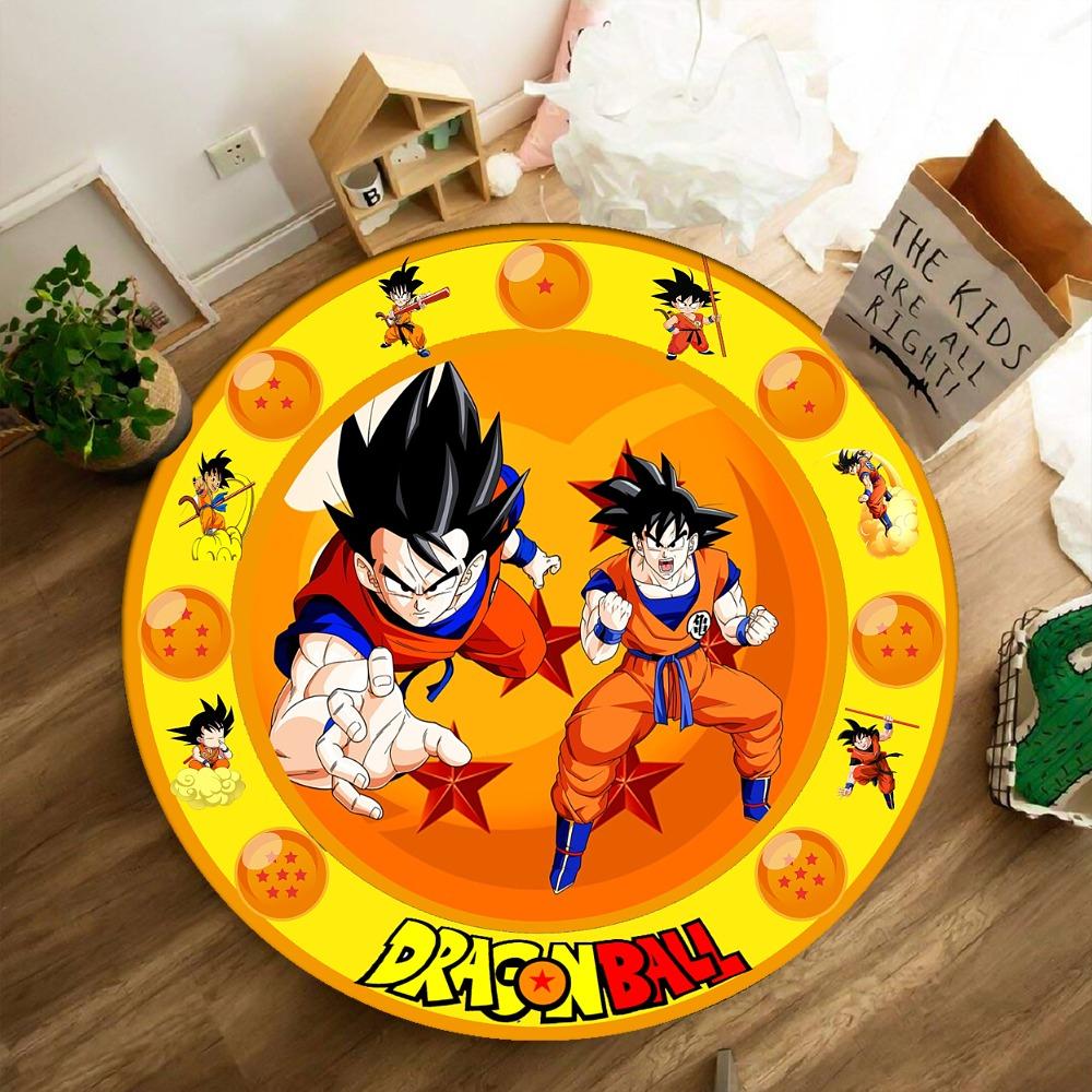 Dragon Ball round Area Rug Non-Slip Washable Soft Circle Carpet for Living Room Bedroom Home Decor
