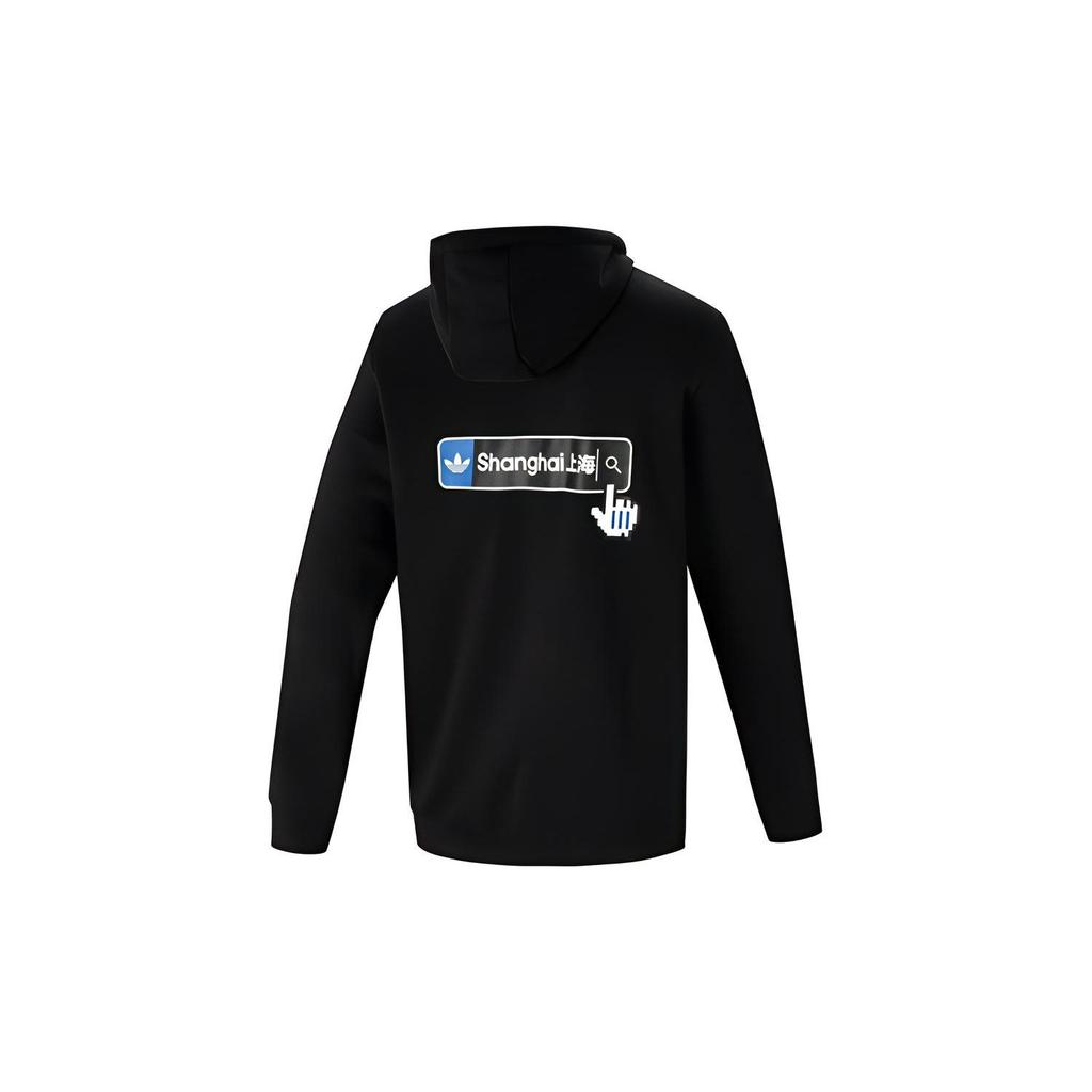 Adidas Originals Trefoil Logo Print Sports Hoodie Men Hoodie Black GN2708