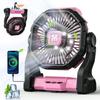 Portable Camping Fan With LED Light - 20000mAh Rechargeable Battery, Adjustable 270°/360° Design For Tents