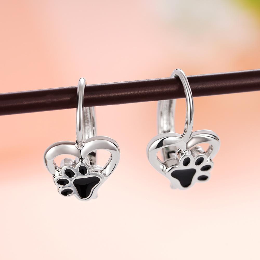 Love Cat Claw Earrings Female, Dripping Oil Cute Sweet Earrings, Daily Matching Exquisite Jewelry