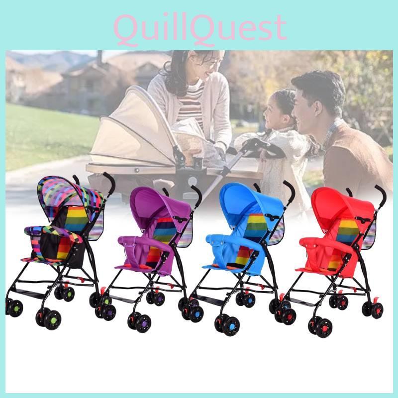 Ultra Kids Stroller Lightweight Foldable Convertible Seat One Button Rotation