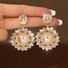Light Luxury French Zircon Pearl Earrings Niche Design Sense Exaggerated Stud Earrings Sense Fashion Earrings Women