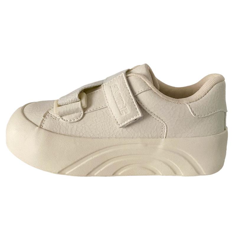 

BE-6856 Латексна устілка/Платформа на липучці білі туфлі жіночі туфлі кеди 2025 весна нові круглий носок універсальні 40 бежевий