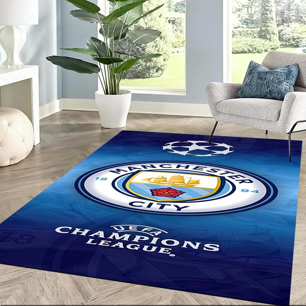 Manchester City Fc Square Rugs Are a Great Choice for Living Rooms, Bedrooms, Home Décor, and As Gifts.