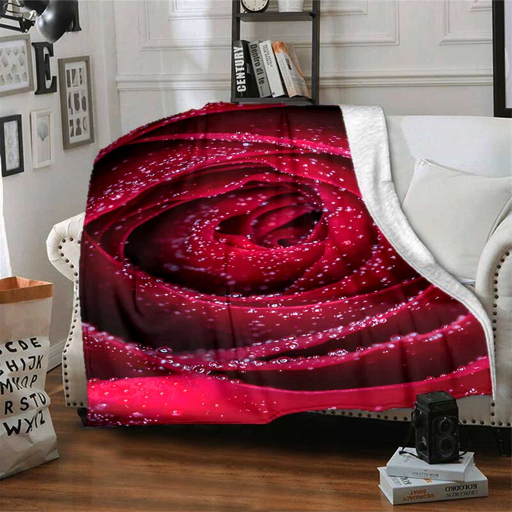 Roses Background Gift Blanket Soft & Cozy Suitable for Sofa Couch Office Bed Picnics Four Seasons Universal Modern Style Gifts For Family Y14