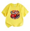 Kids Boys Girls 100% Cotton Crew Neck Short Sleeve T-Shirt, Cute Racing Car 95 Print Casual Soft Tee Tops for Toddlers Children Daily Wear