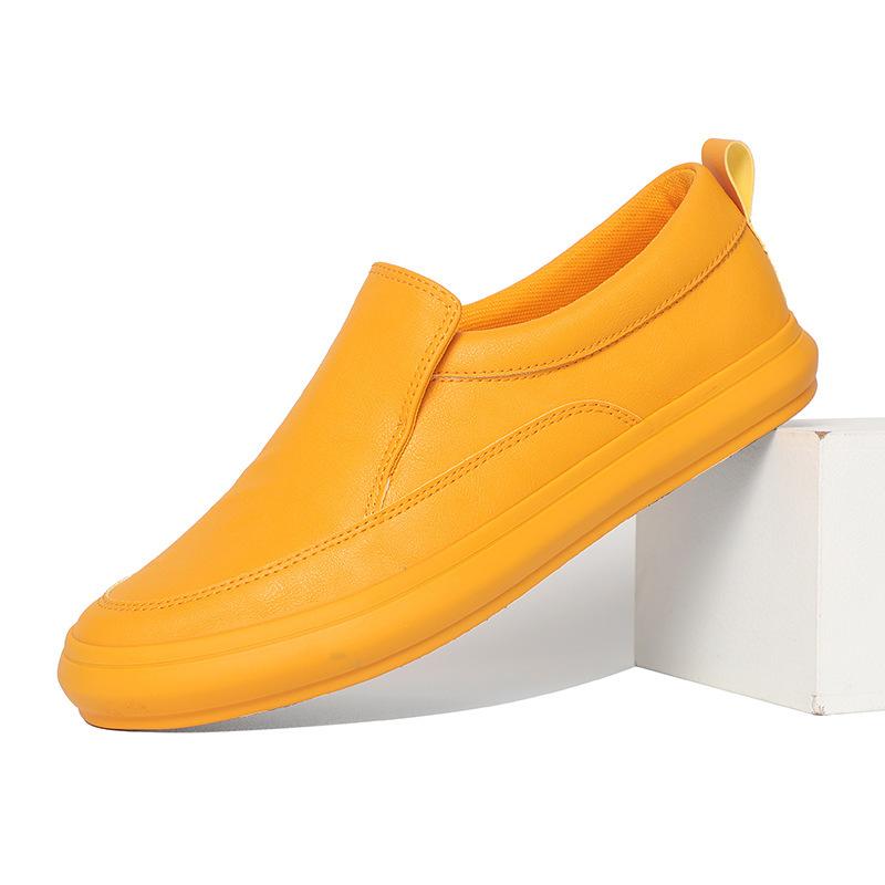 Fashion Luxury Leather Slip-on Sneakers for Men Designer Lightweight Soft-soled Outdoor Men's Sneakers Fashion Sports Casual Shoes Male