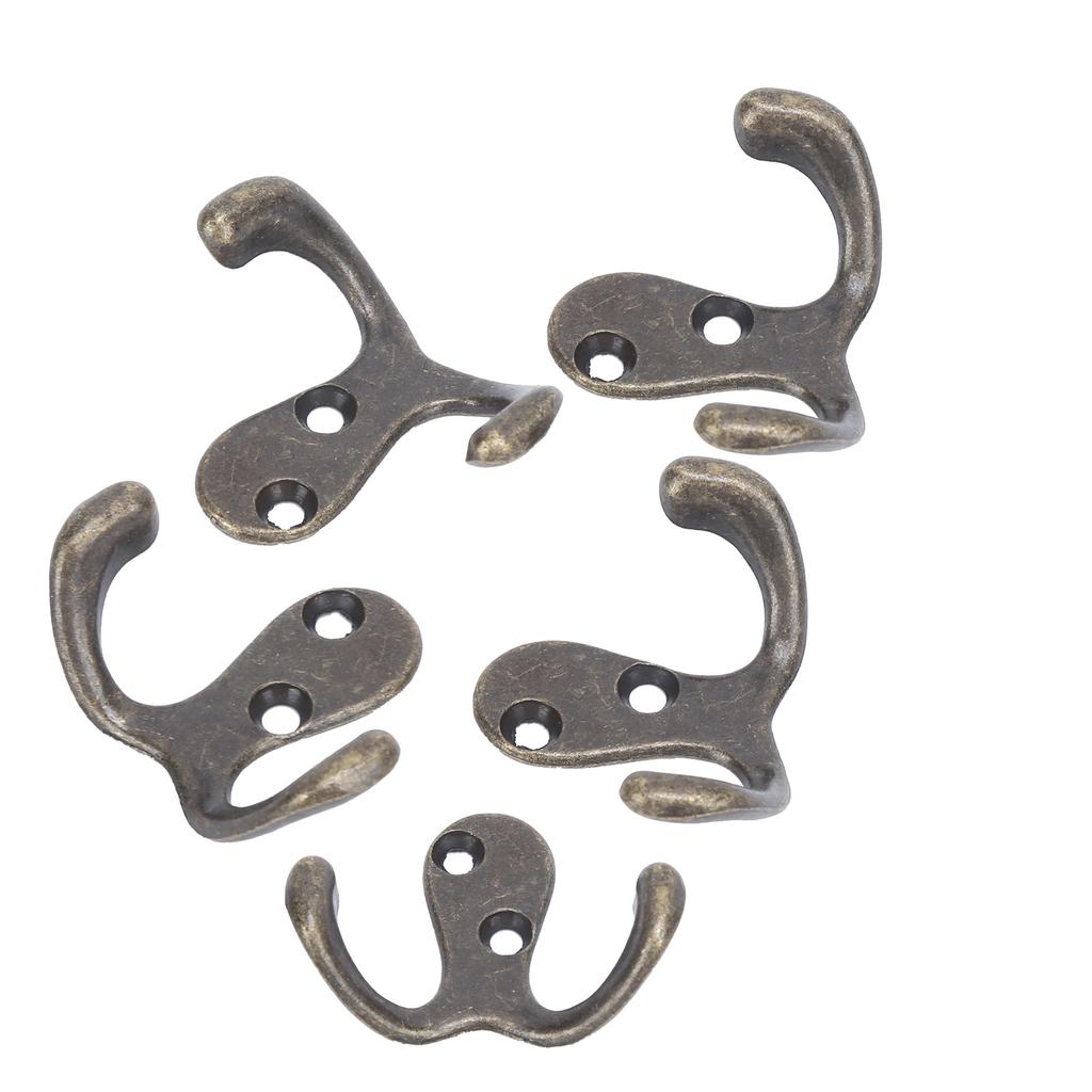 10Pcs Coat Hooks Small Double Prong AntiRust Sturdy Durable Convenient Wall Mounted Tiebacks for
