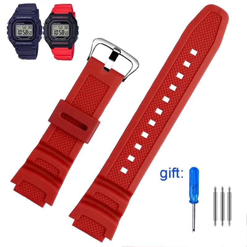 Watch Band accessories are suitable for Casio Watch W-218h / F-108 AE1200 / 1000 / 1300 resin silicone watch straps 18mm