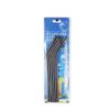 6pcs Metal Reusable 304 Stainless Steel Straws Straight Bent Drinking Straw With Case Cleaning Brush Set Party Bar accessory